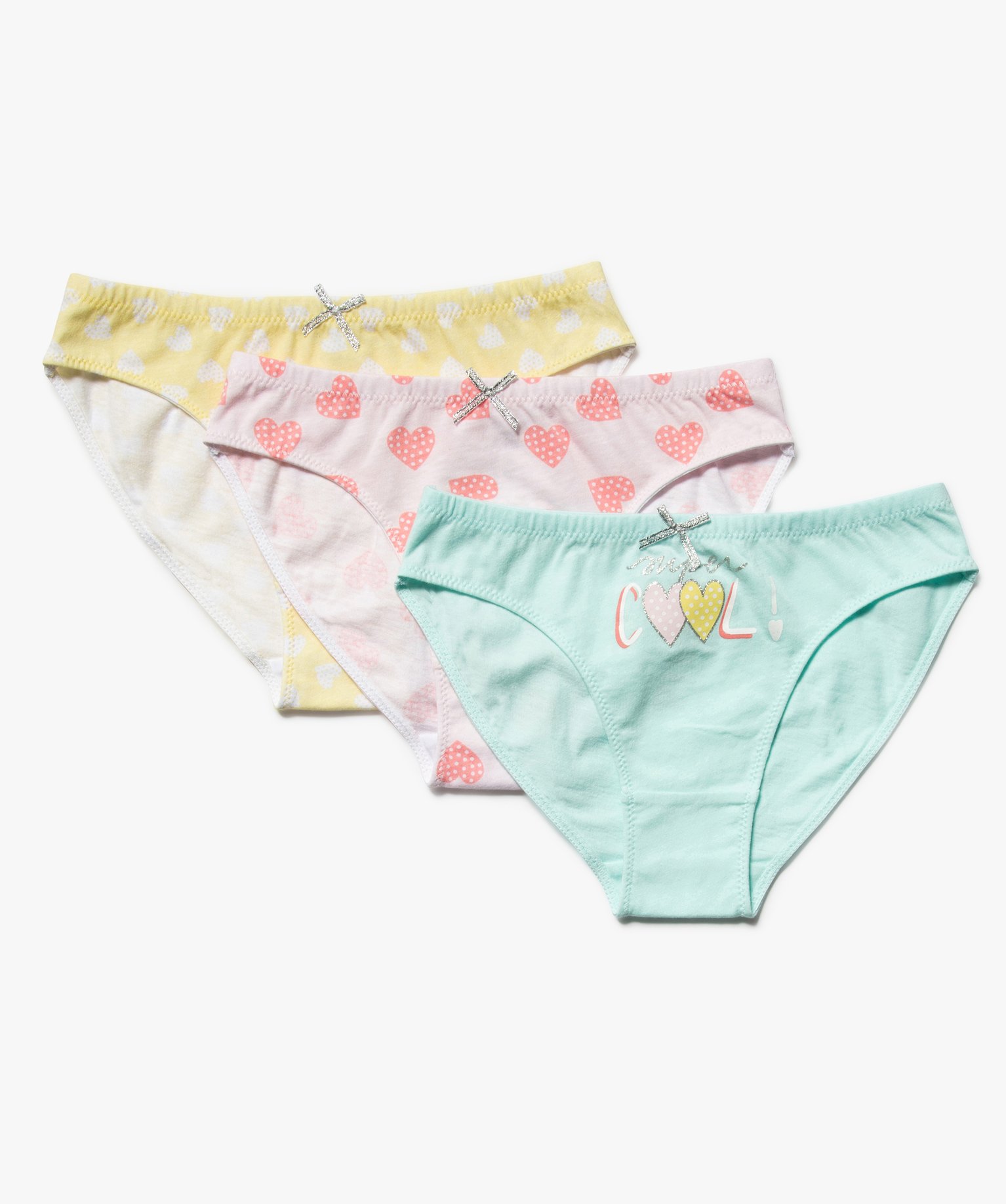Culottes fille imprimées avec n?ud pailleté (lot de 3) multicolore | GEMO