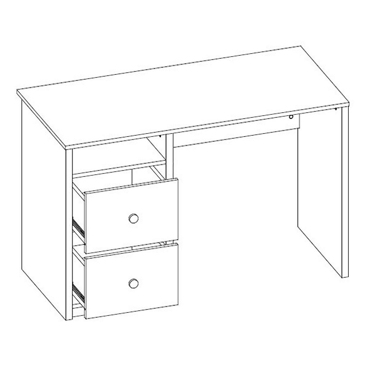 Schreibtisch Kinderschreibtisch Globo 117x55x75cm mit 2 Schubladen