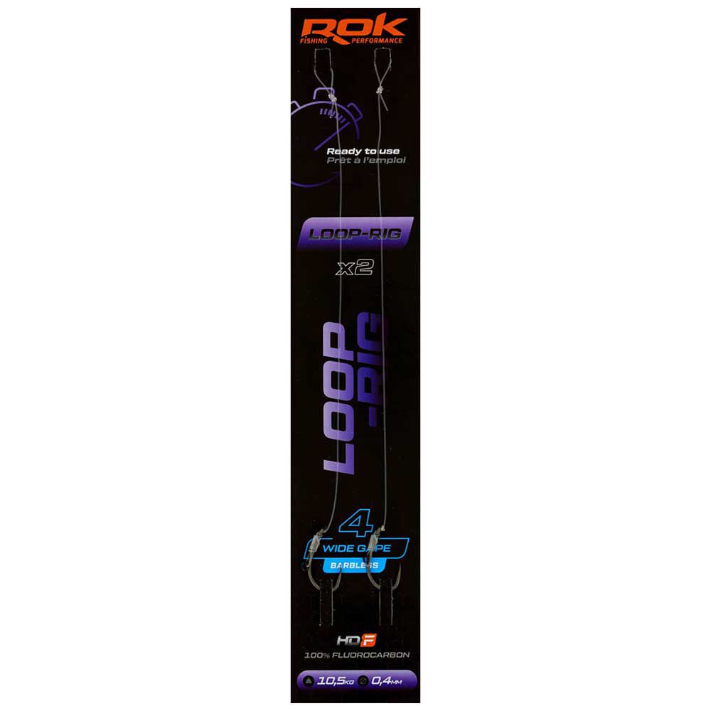 Bas de Ligne Rok Loop Rig Wide Gape Barbless (x2)