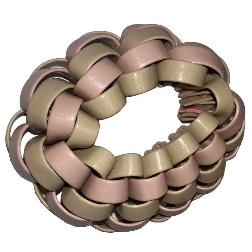 Cléoe Braided Scrunchie Rose and Beige