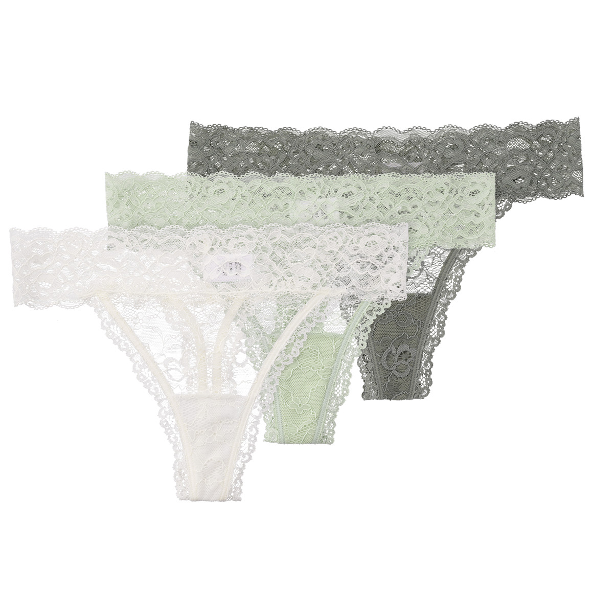 3 Damen Strings mit Spitze