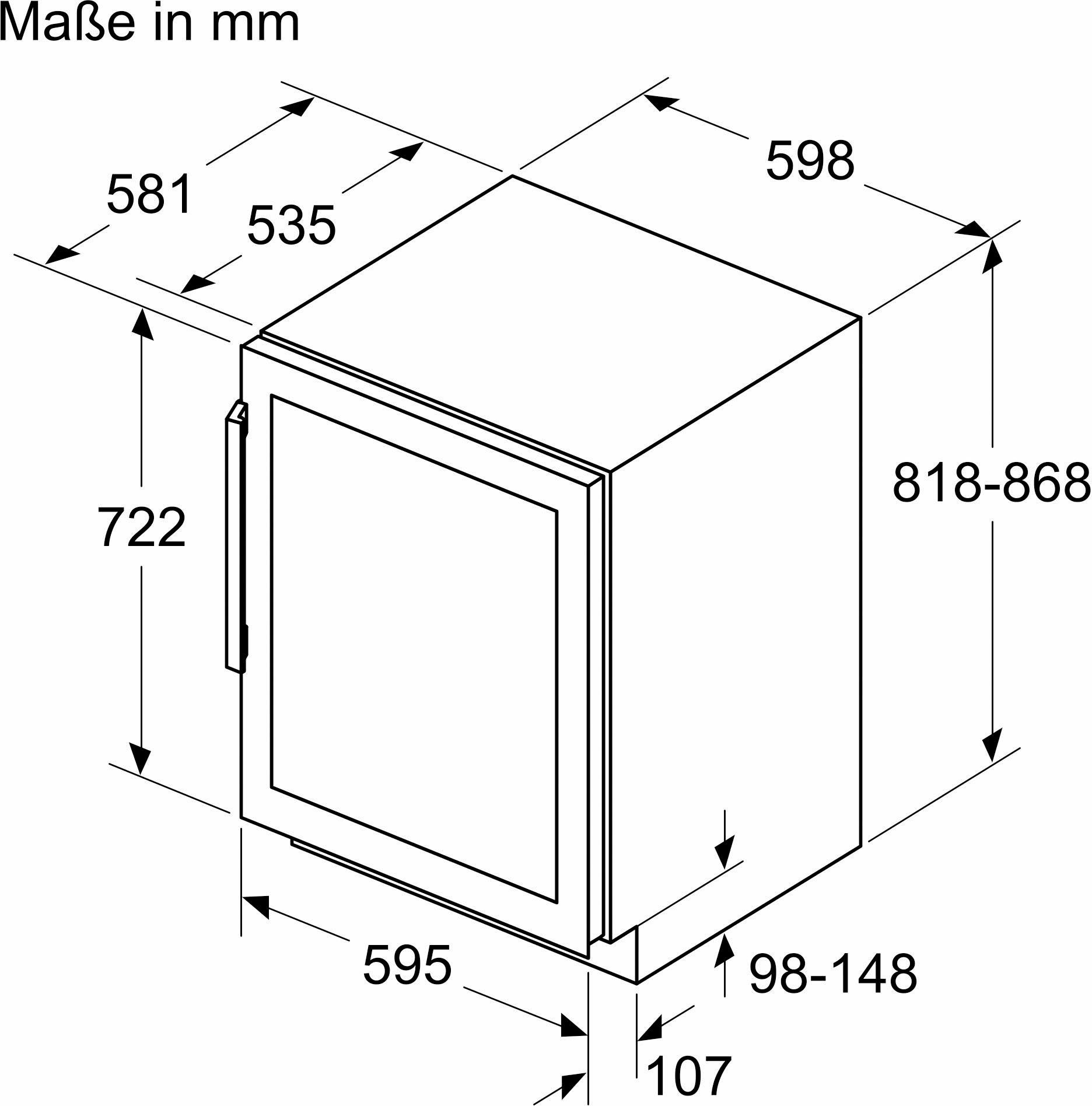 BOSCH Weinkühlschrank KUW21AHG0, für 44 Standardflaschen á 0,75l