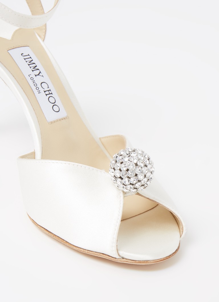 Jimmy Choo Sacora satenske sandale s detaljima od cirkona