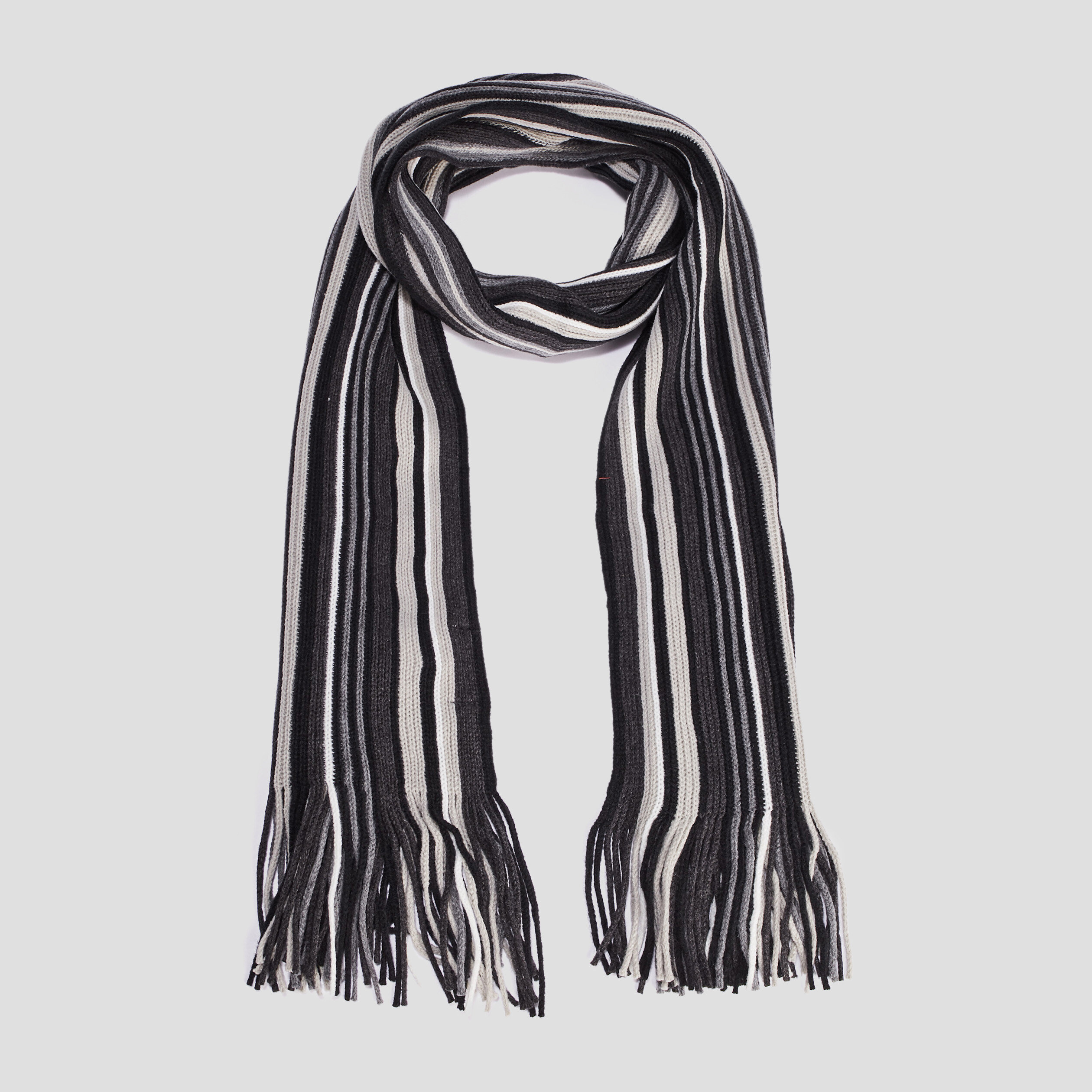 Écharpe à franges noir homme | La Halle