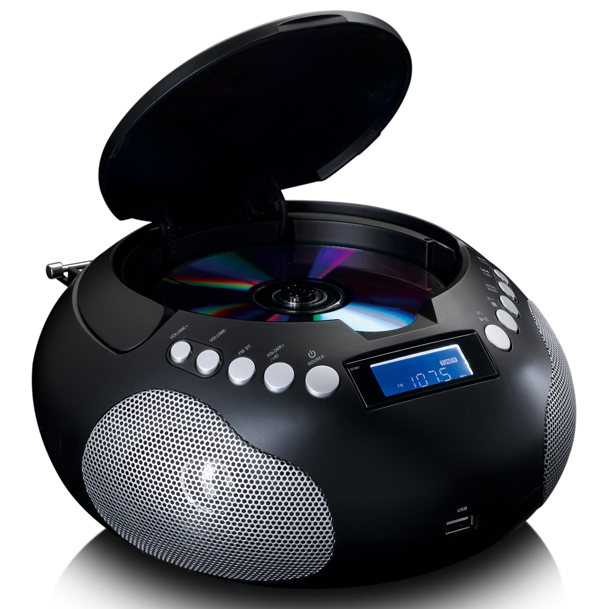 Lenco SCD-331BK Tragbares FM-Radio mit CD/MP3-Player