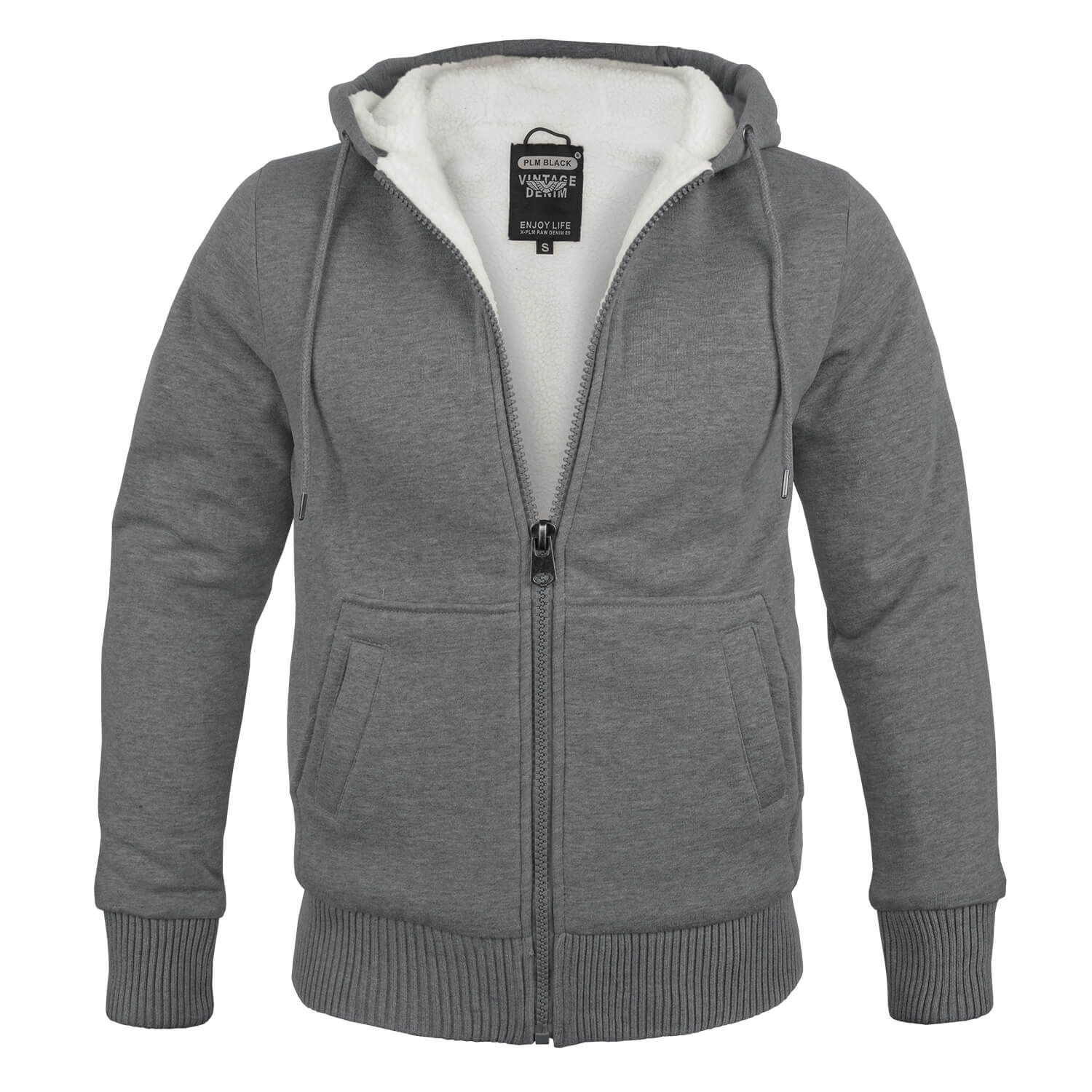 Hooded Sweatjacke mit Teddyfutter