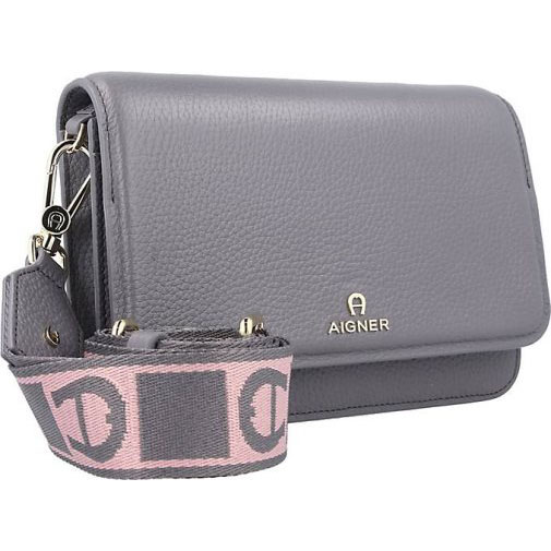 AIGNER Wallet On Strap Clutch Tasche RFID Schutz Leder 19.5 cm