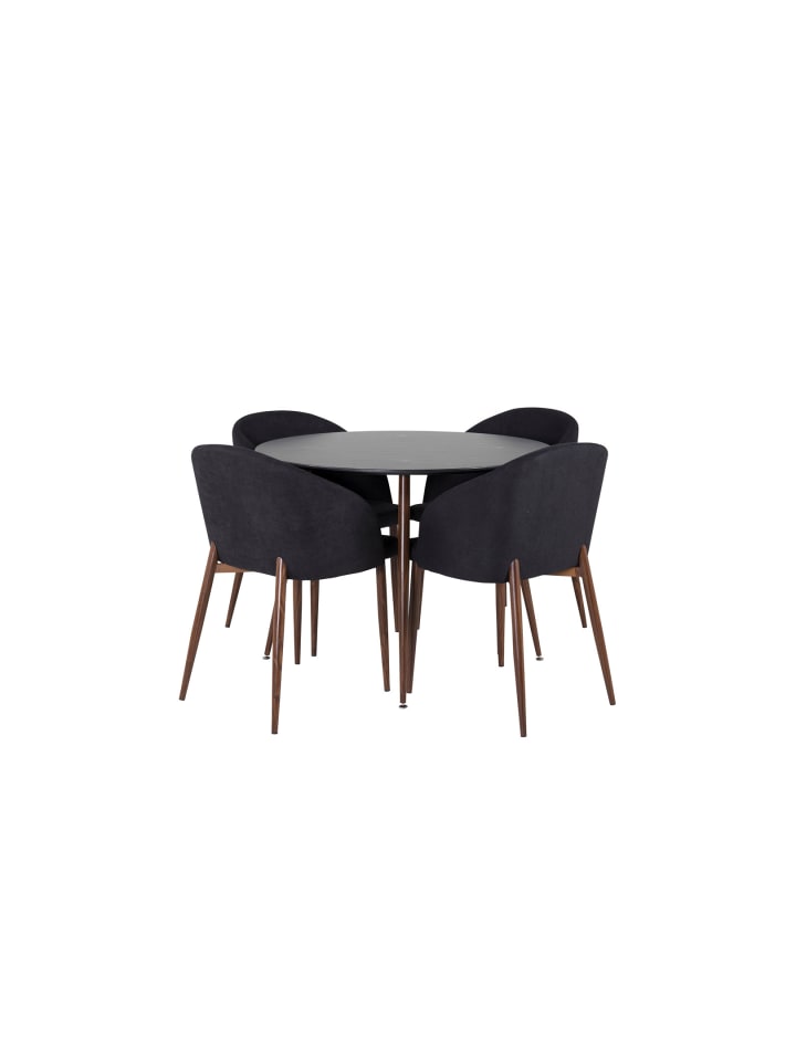 ebuy24 Essgruppe Plaza 37 (5-teilig) Schwarz 100 x 100 cm günstig kaufen onesize