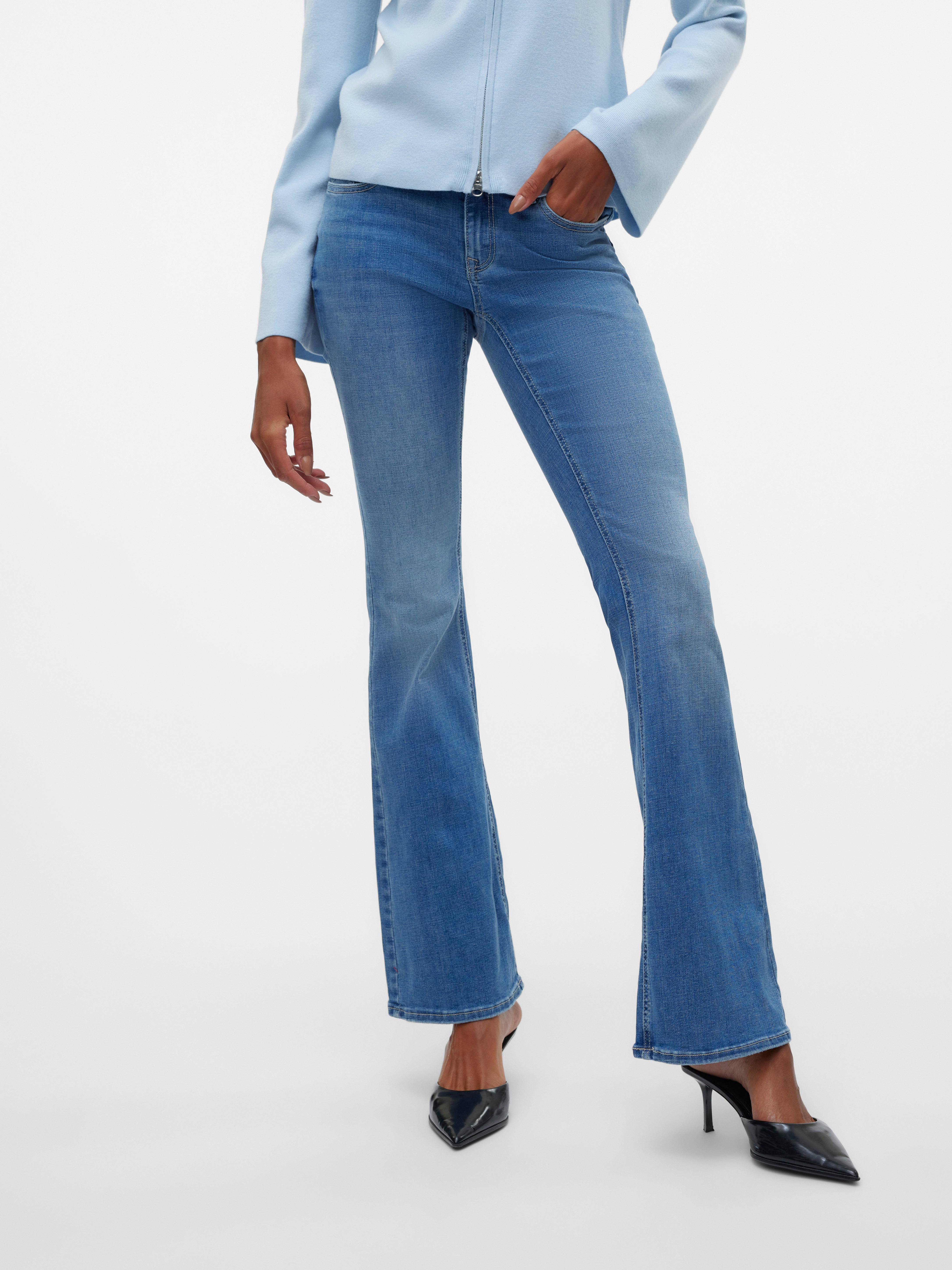 VMSIGI Niedrige Taille Ausgestellt Jeans