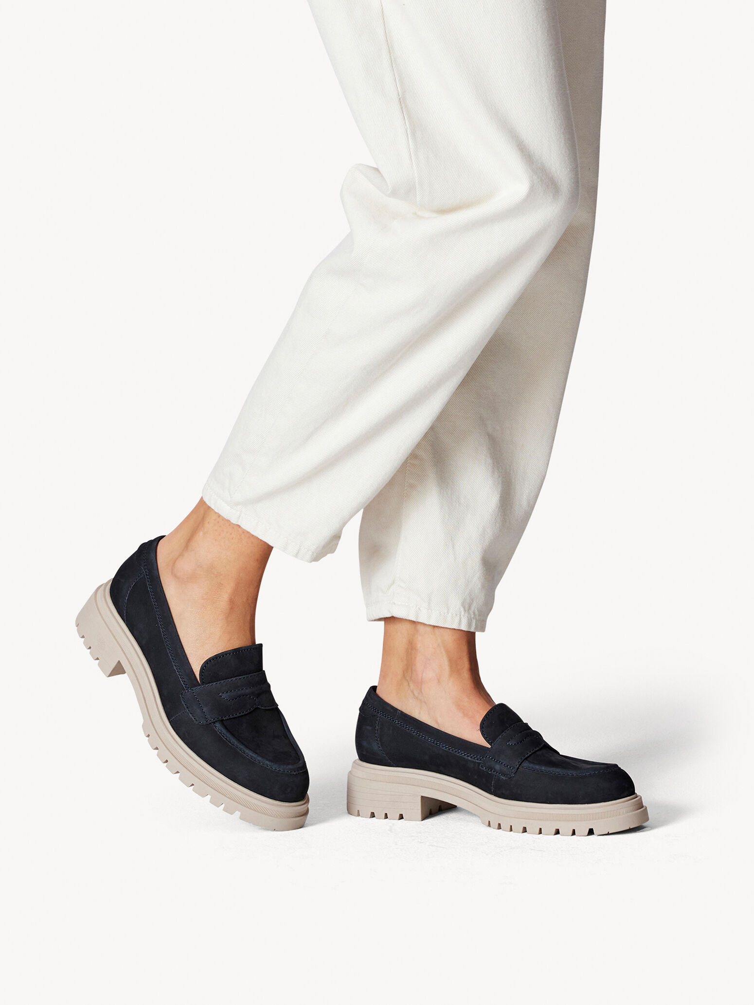 Slipper en cuir - bleu