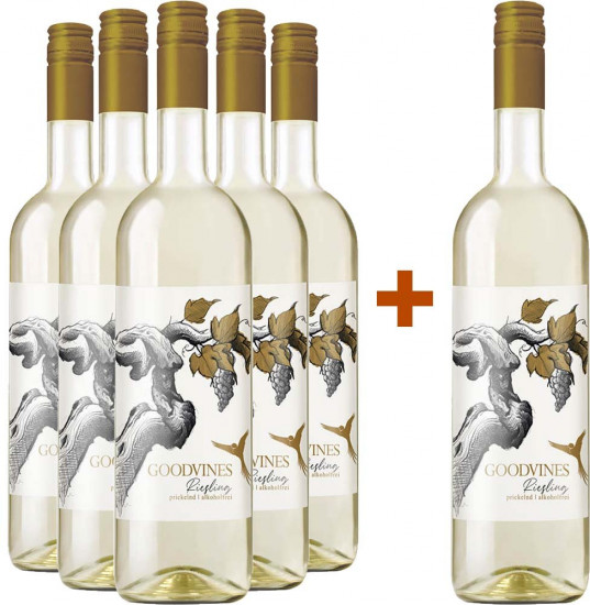 5+1 Paket alkoholfreier Sparkling Riesling halbtrocken - Goodvines