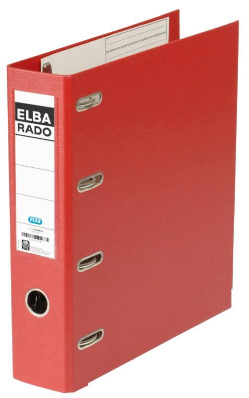 ELBA Rado Plast Ordner DIN A5 75 mm Rot 4 Ringe 100551850 Pappkarton, PP (Polypropylen) Querformat