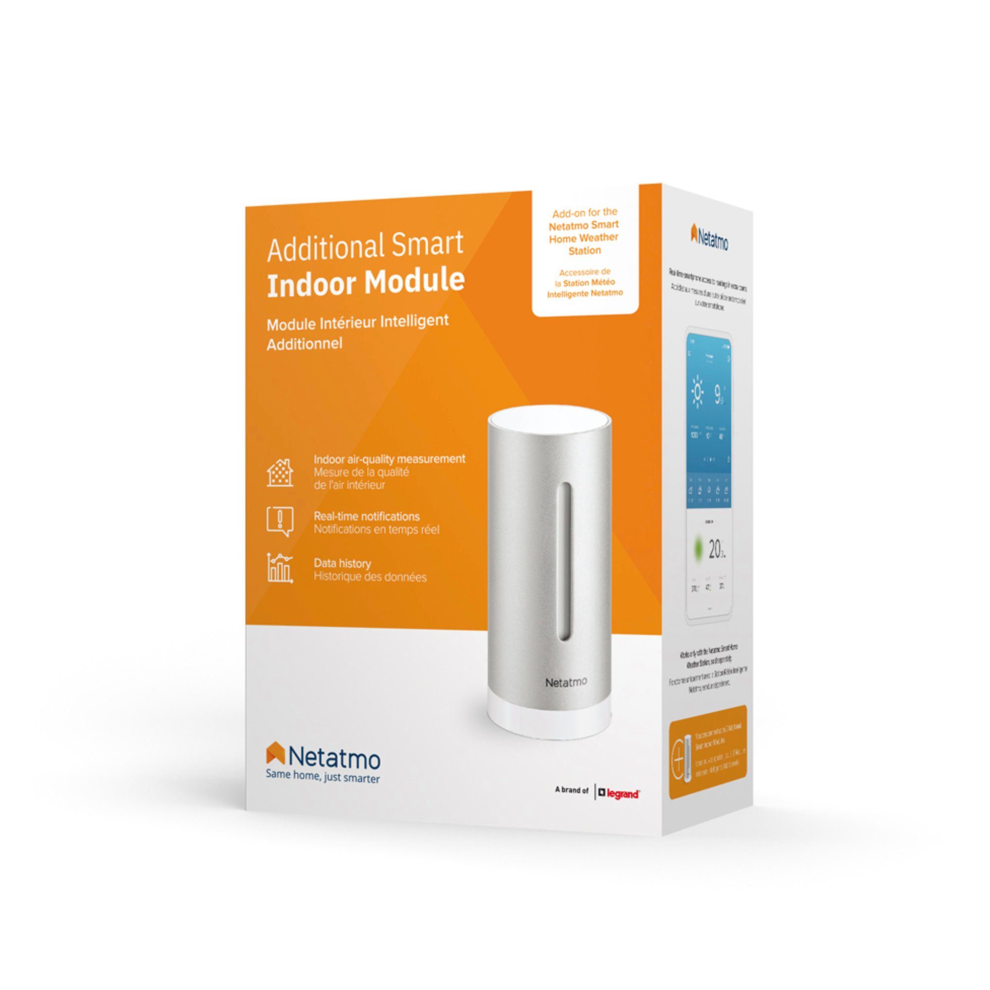 Netatmo CO2 Messgerät, Zusatz Innenmodul für Netatmo Wetterstation, Smart-Home-Steuerelement