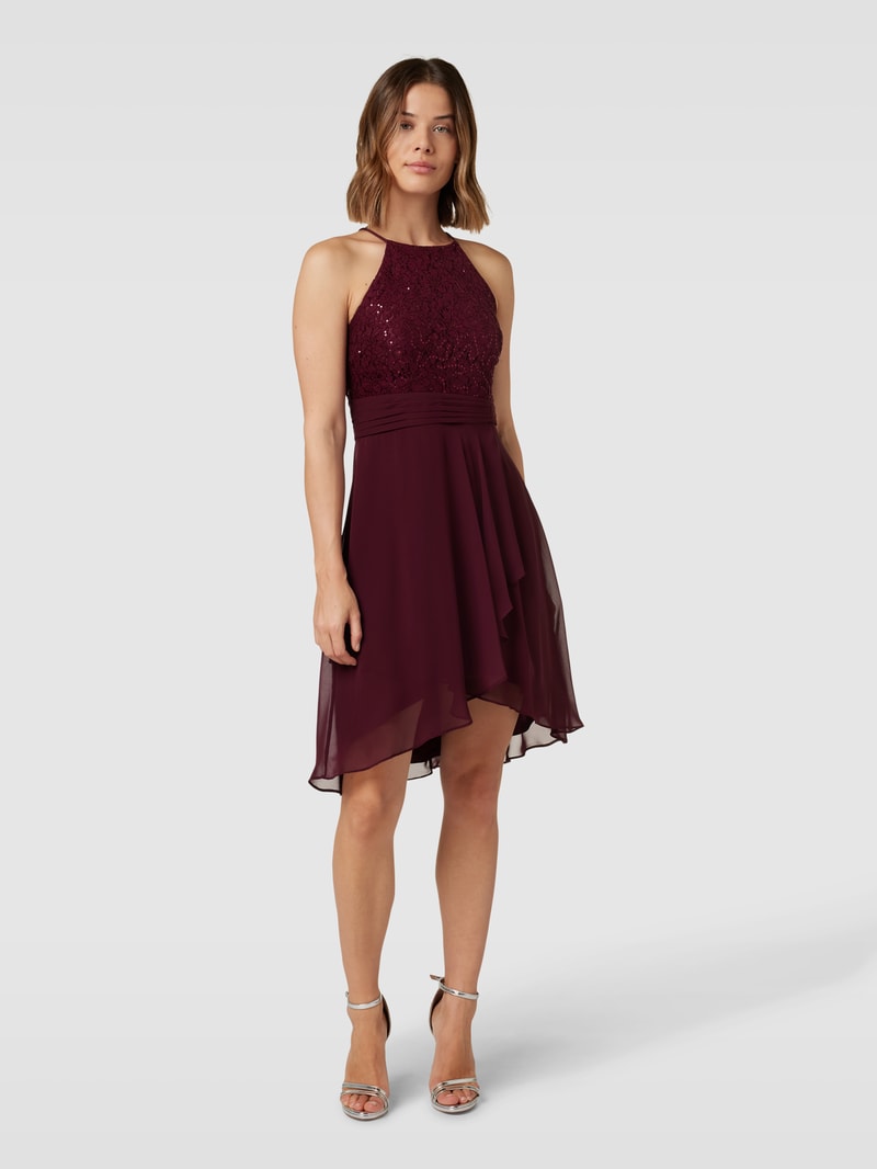 Cocktailkleid mit Baumwoll-Anteil in bordeaux rot