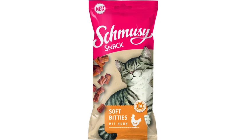 Schmusy Katzensnack Soft Bitties Huhn 60 g