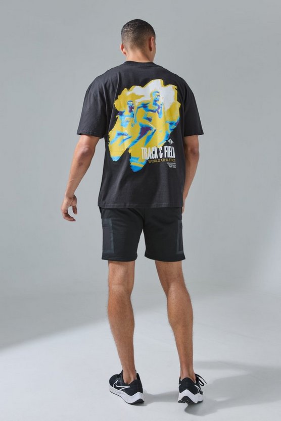 Man Active Oversize T-Shirt mit Paris 2024 Print