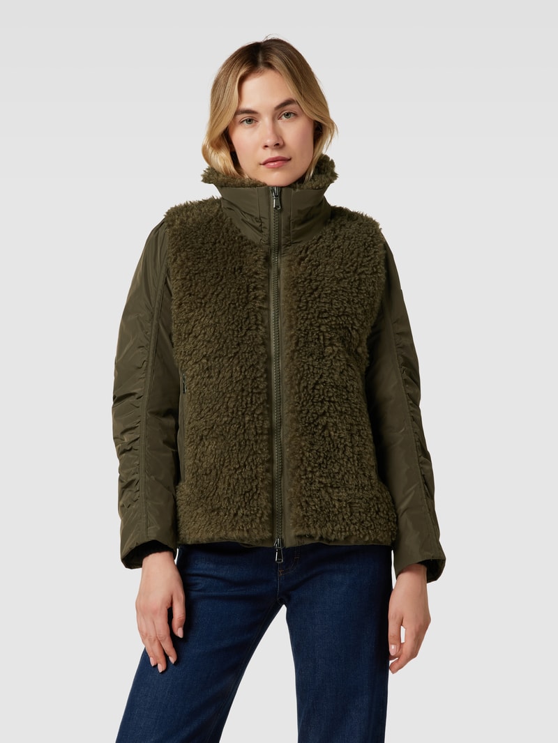 Jacke in Two-Tone-Machart in khaki