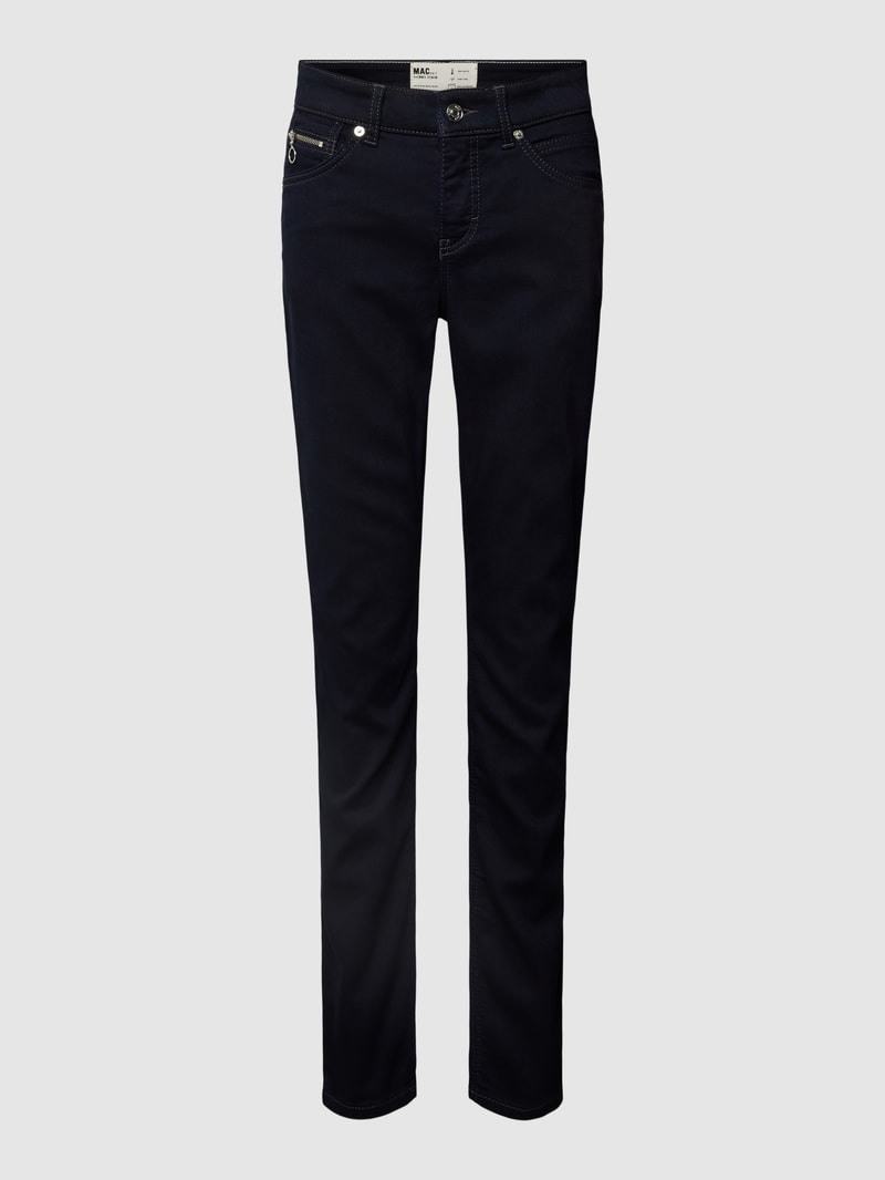 Slim Fit Thermojeans mit Reißverschlusstasche in dunkelblau