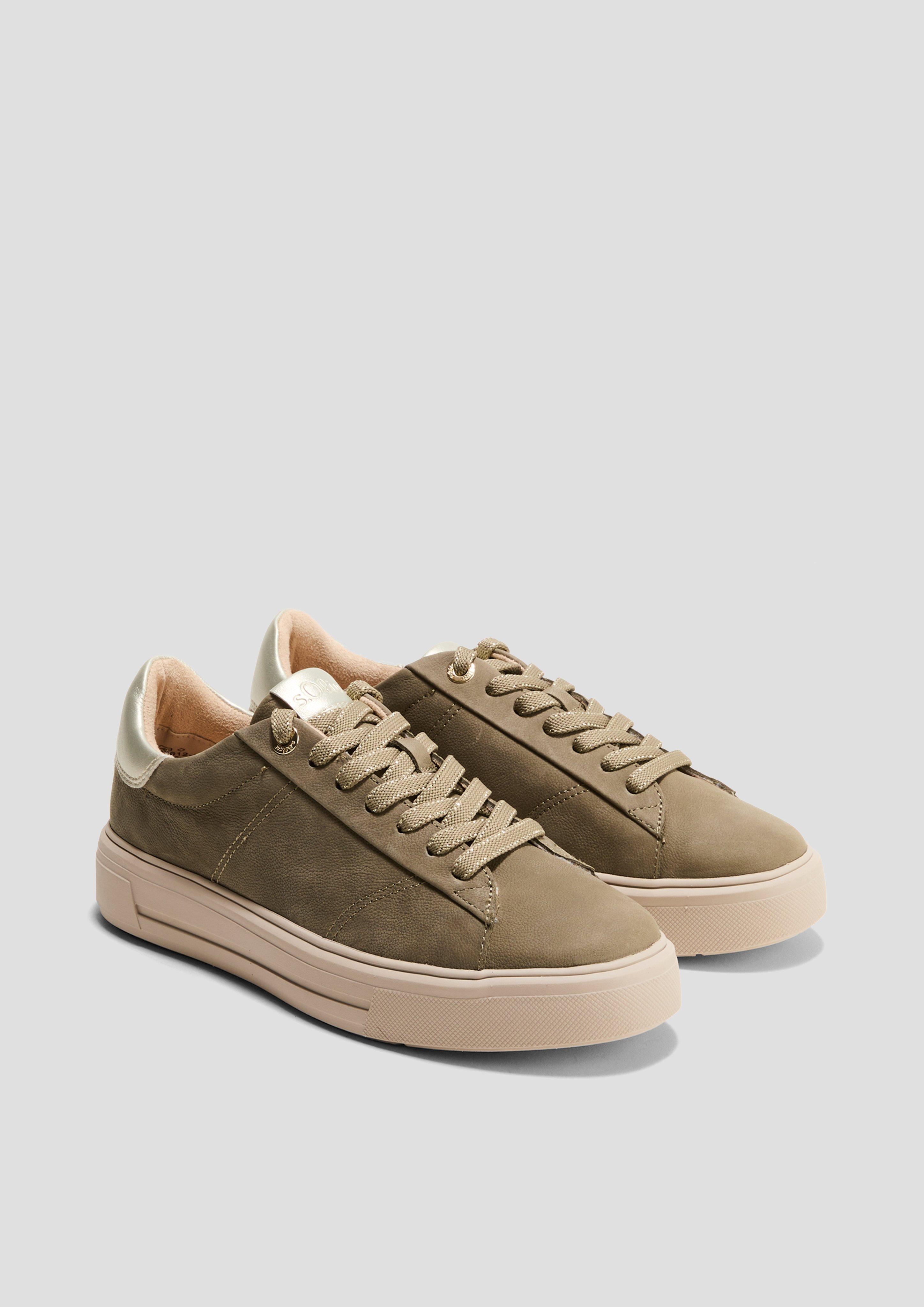 Sneaker aus Ledermix mit Metallic-Detail  6008248-701