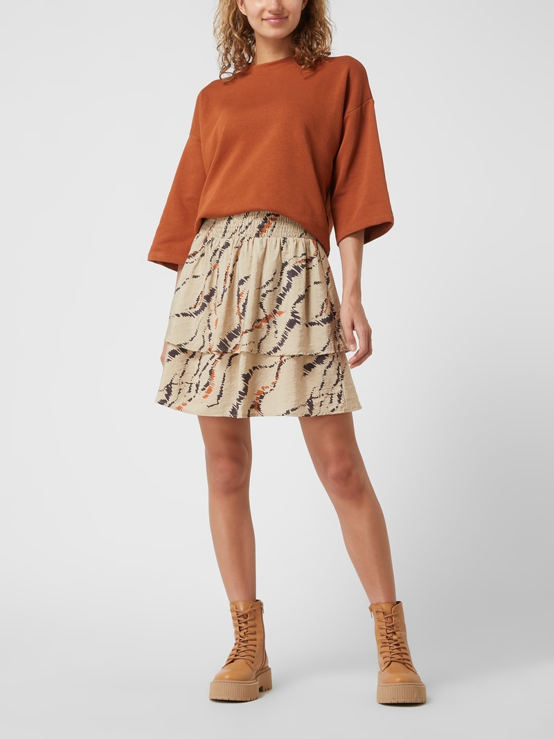 Minirock mit Allover-Muster Modell 'Luvana' in sand