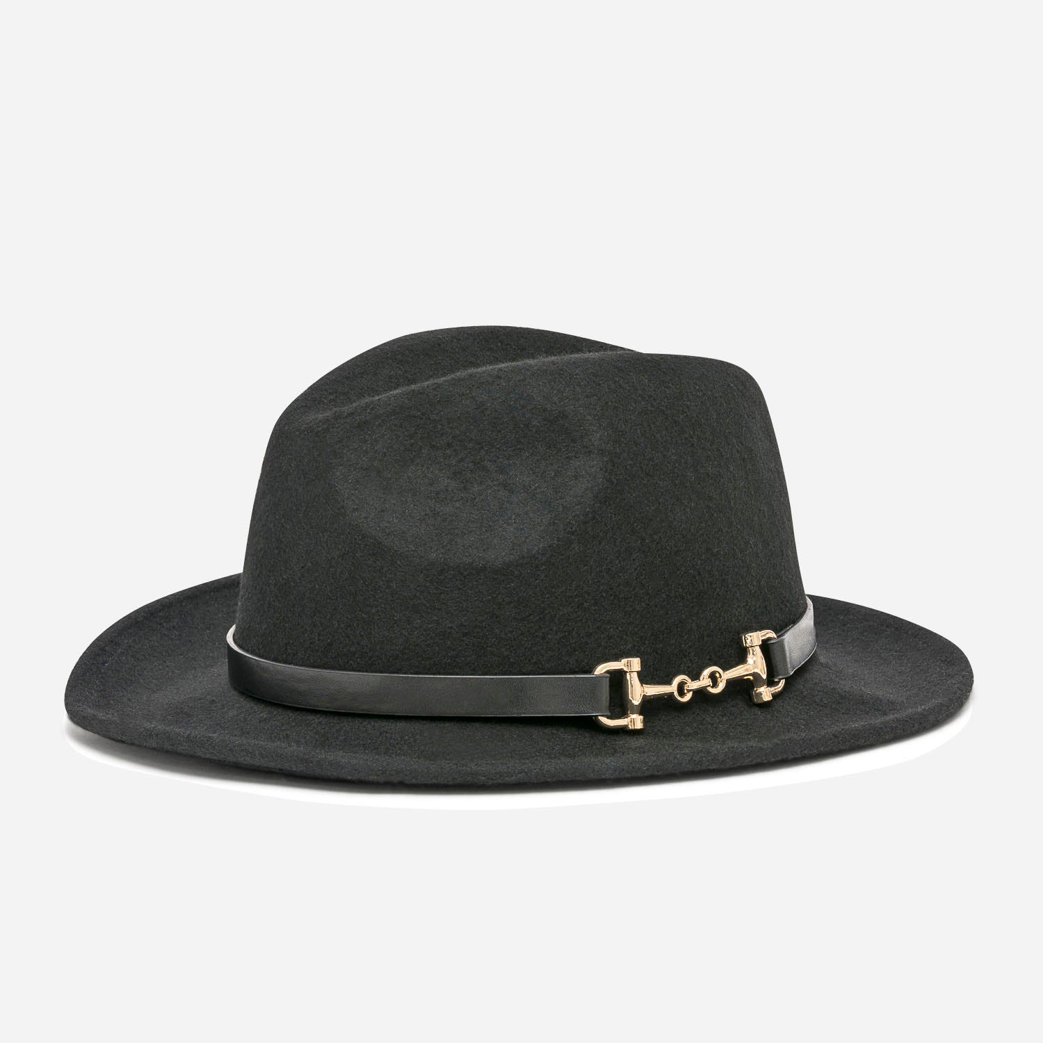 Chapeau noir en laine feutrée