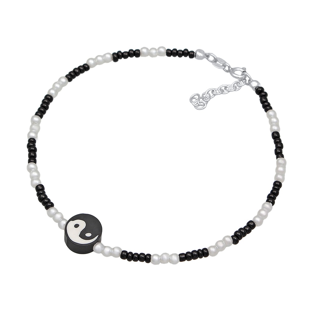 Elli Elli Bracelet de Cheville Femmes Bracelet de cheville Yin Yang avec perles de ver Bijoux