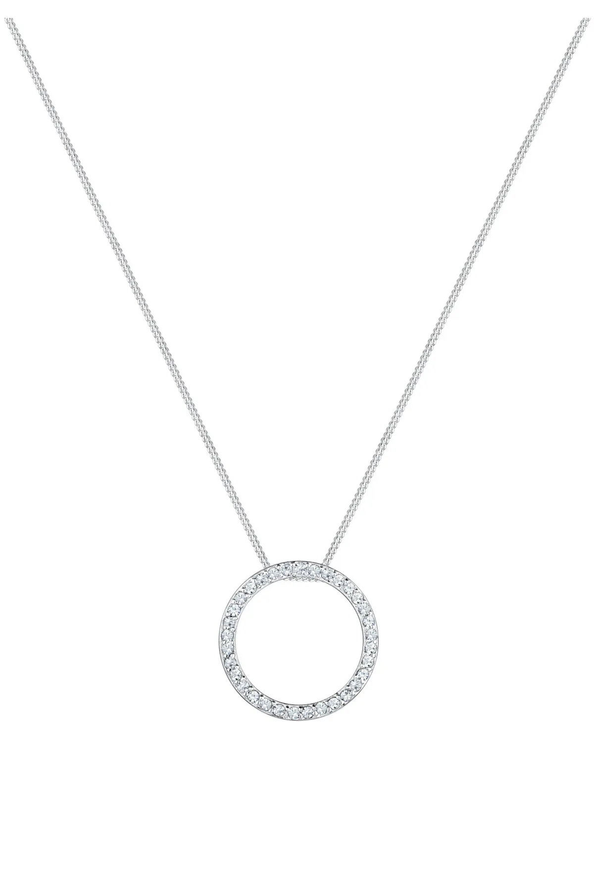 ELLI  Halskette Kreis Geo Trend Kristalle 925 Silber