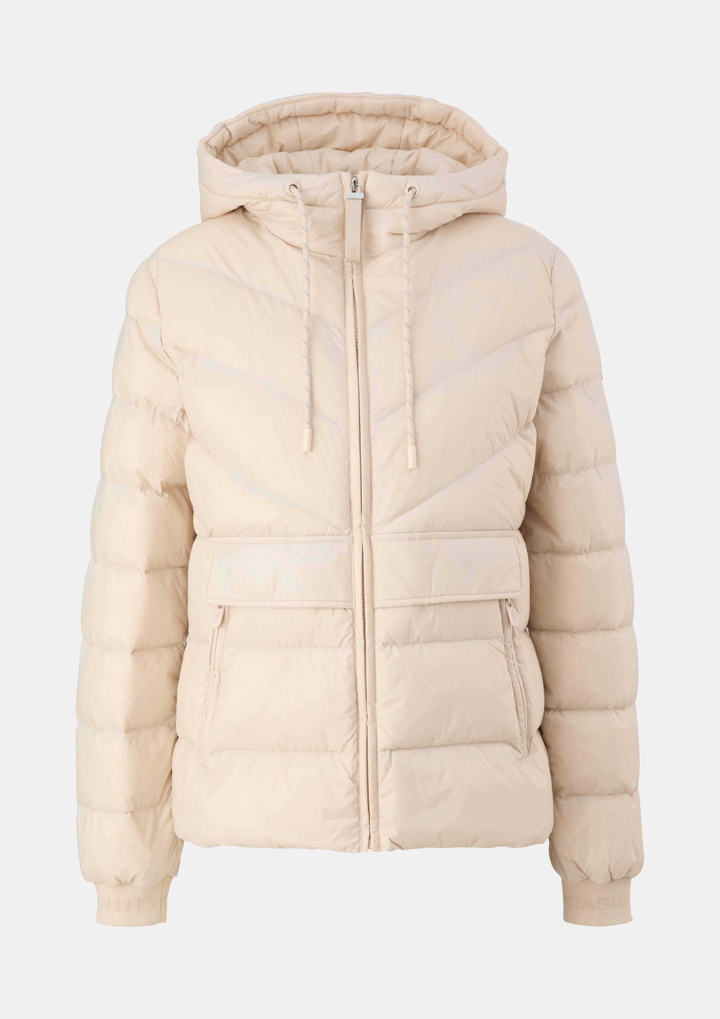 Daunenjacke mit Kapuze - beige