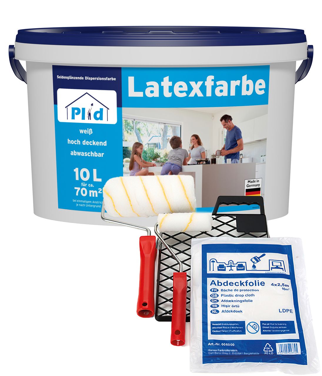 Prinzstark Premium Latexfarbe abwaschbare Wandfarbe Küchenfarbe Weiß