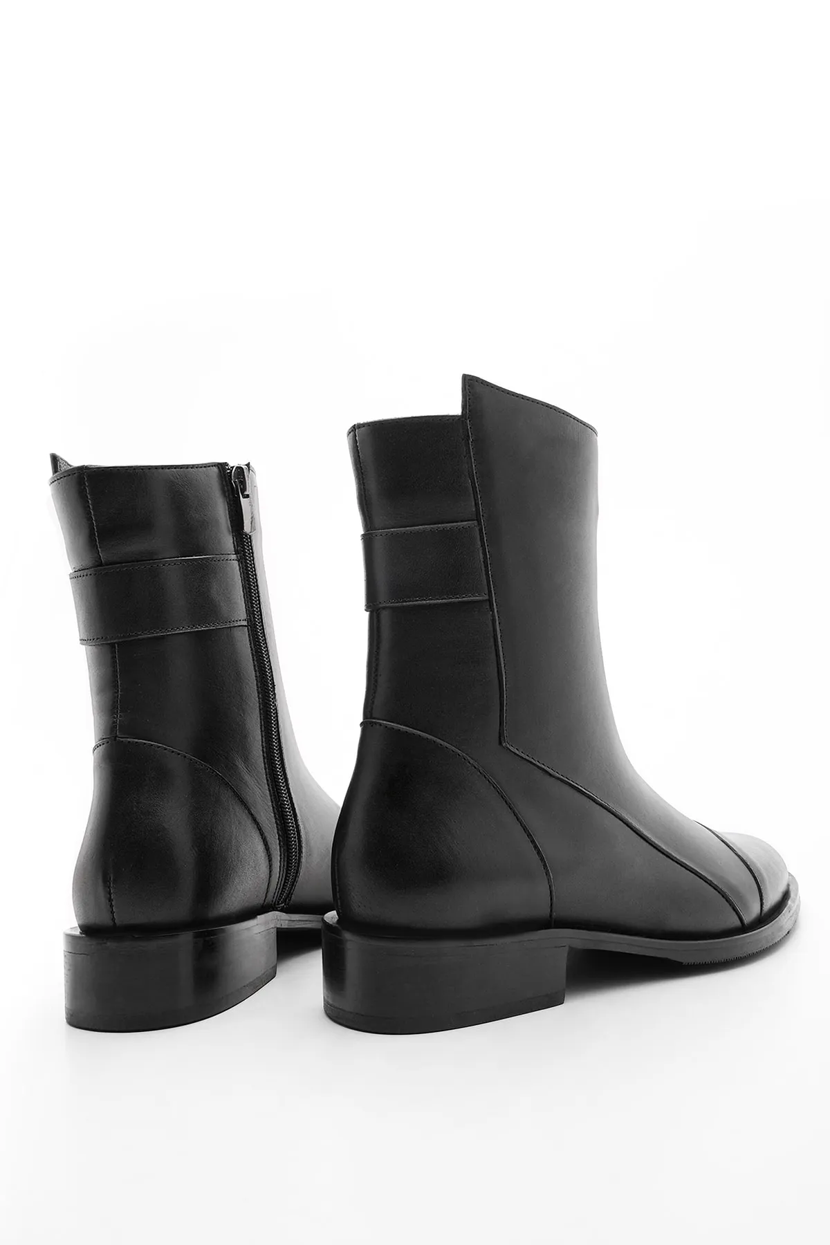 Marjin  Damenstiefel aus echtem Leder mit Reißverschluss Tekas schwarz