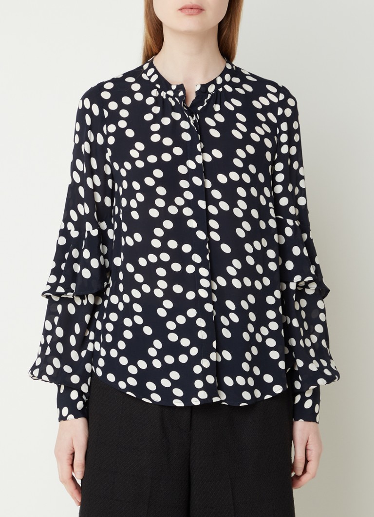 Phase Eight  Peyton blouse met volant en stippenprint