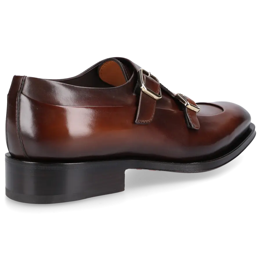 Santoni - Monk Schuhe 18239 Kalbsleder - braun