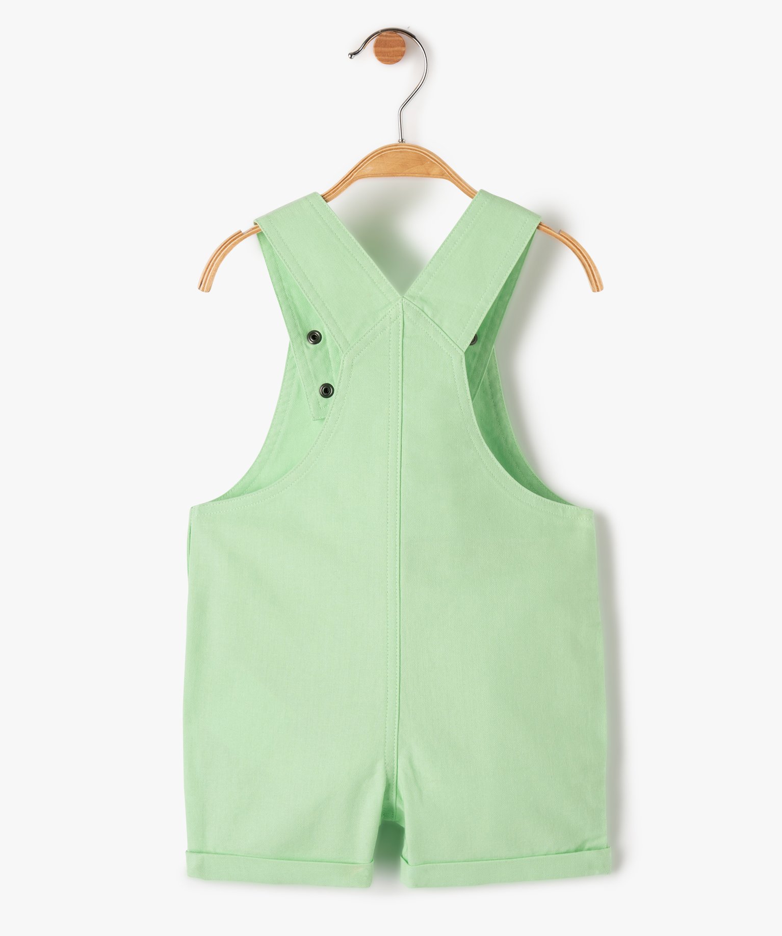 Salopette bébé Garçon courte à revers vert clair | GEMO