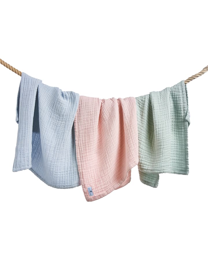 nordic coast company  Babydecke 4 in 1 groß in Hellblau - 90 x 120 cm  günstig kaufen onesize