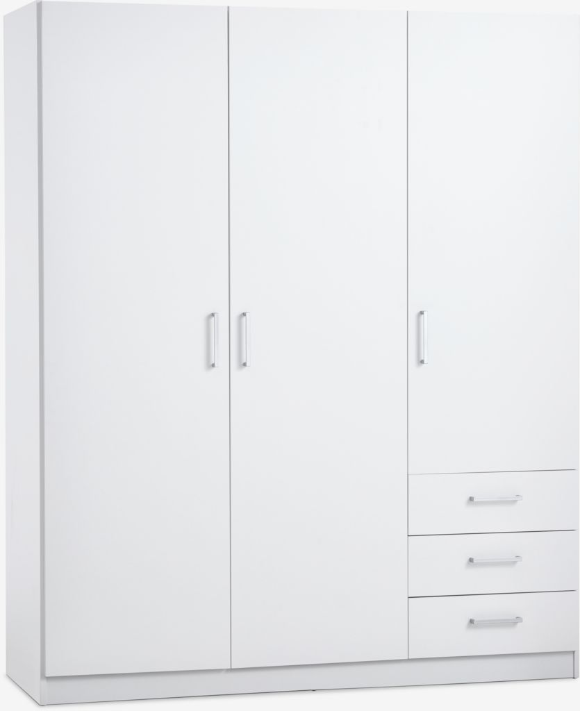 FANDRUP Schrank 145x176 3 Türen/3 Schubladen weiß
