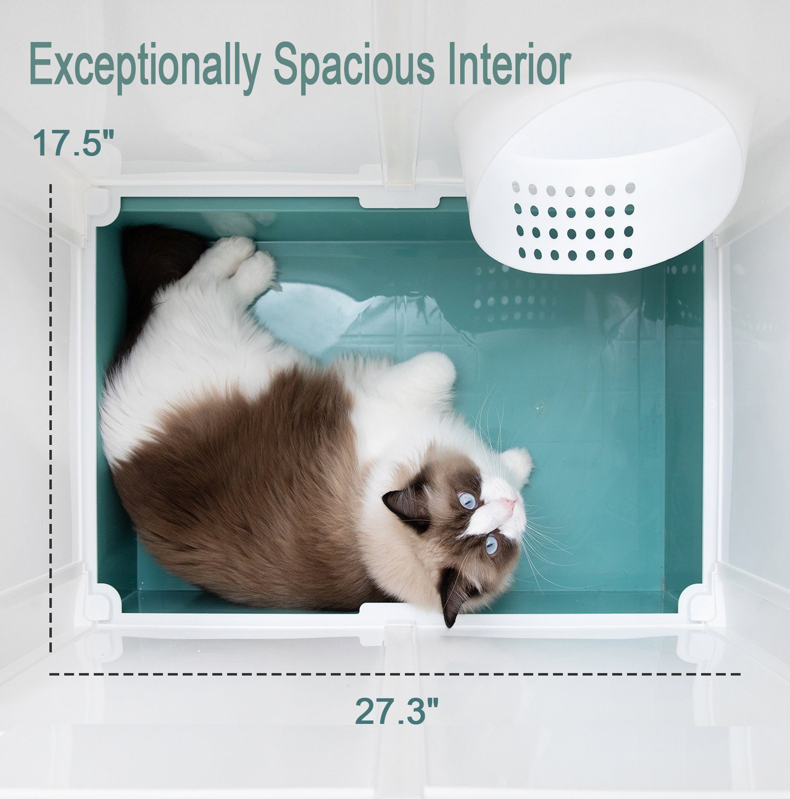 PeTraum Katzentoilette Das Katzenklo TIGO-X für große Katzen, XXL-Katzentoilette, L69 x B44 x H45,5cm