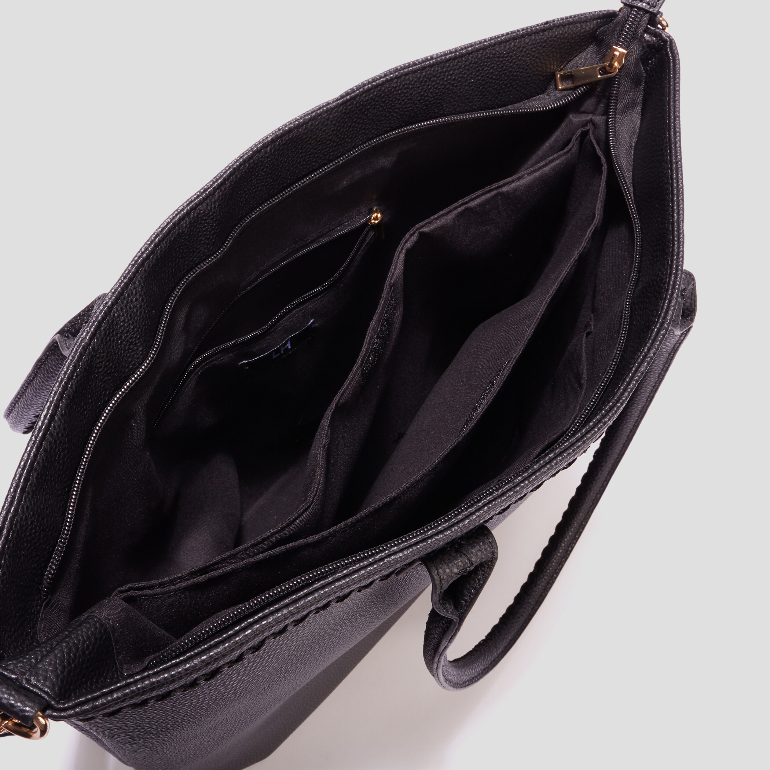 Sac shopper avec bandoulière noir femme | La Halle