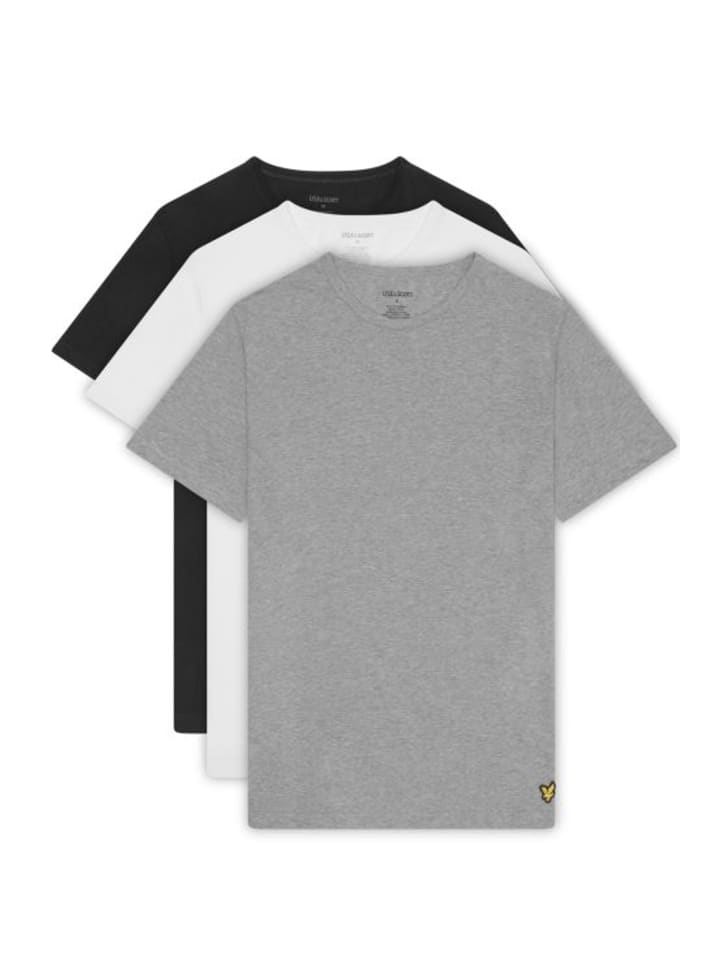 Lyle & Scott T-Shirt (3Er-Set) in Tiefschwarz/ Mittelgrau meliert/ Weiß günstig kaufen