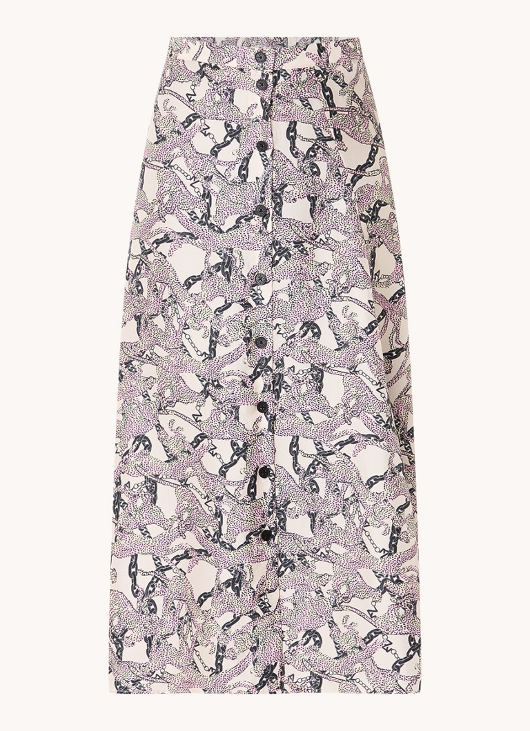 Fustă midi din mătase cu imprimeu June de la Zadig&Voltaire