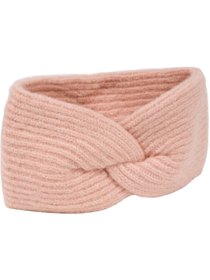 styleBREAKER Strick Stirnband mit Perlrippen Muster und Knoten in Rose günstig kaufen onesize