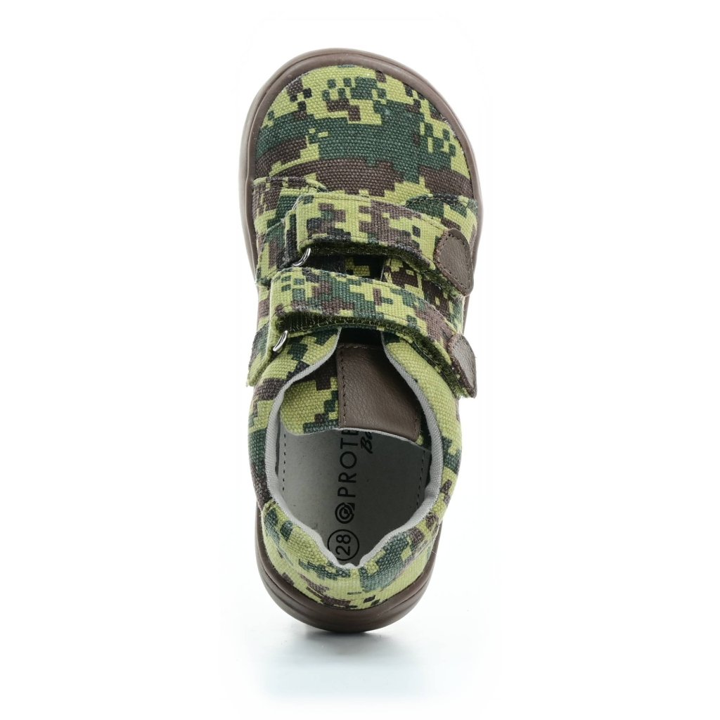 Protetika Roby Green Canvas Barfußschuhe Klett
