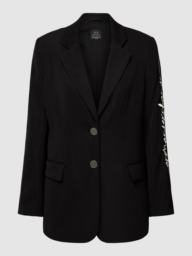 Blazer mit Pattentaschen in schwarz