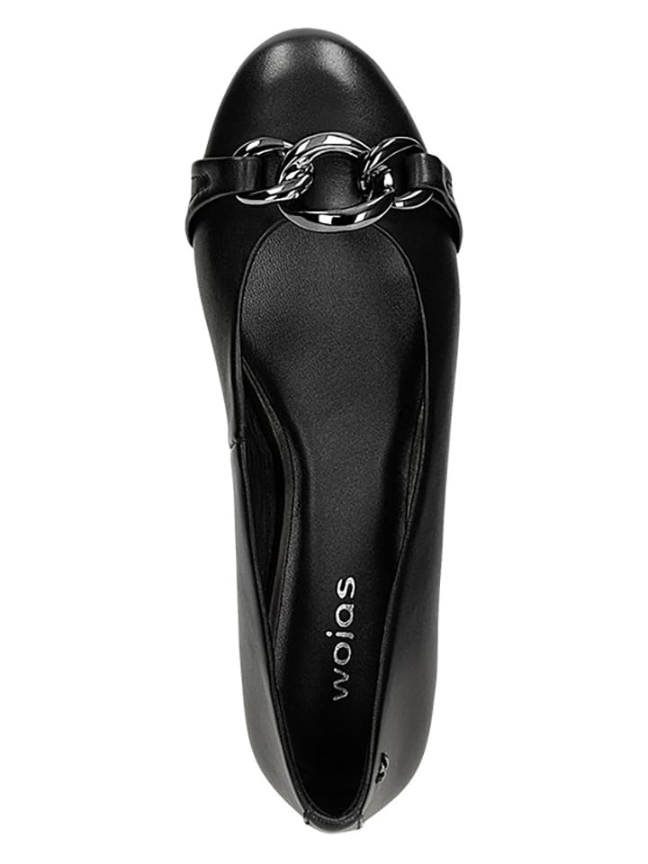 Wojas Leder-Ballerinas in Schwarz günstig kaufen