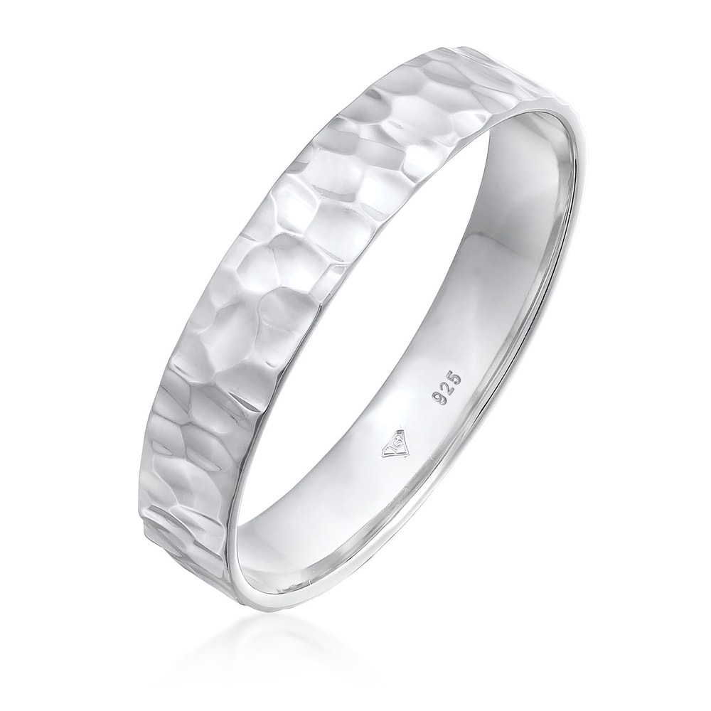 KUZZOI KUZZOI Bague Hommes Bande Organique structuré en argent sterling 925 Bague