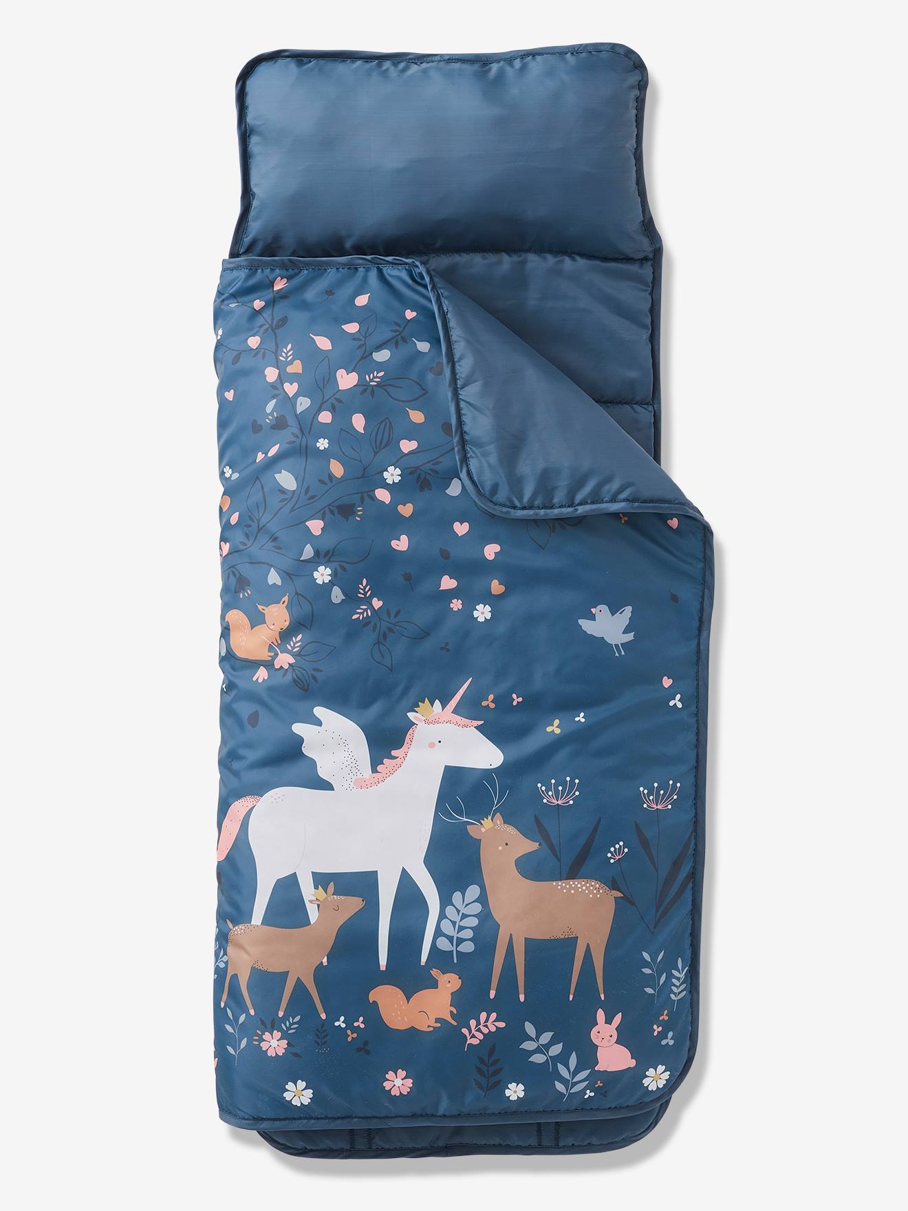 Cosy Wrap en polyester avec oreiller intégré FORET ENCHANTEE bleu