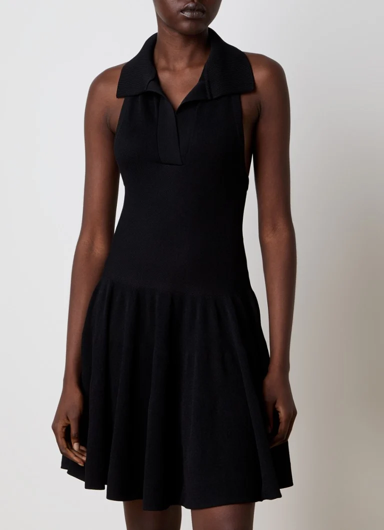 Rochie mini Alaïa skater cu guler polo