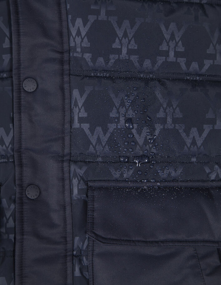 Doudoune marine bi-matière à monogramme Way garçon