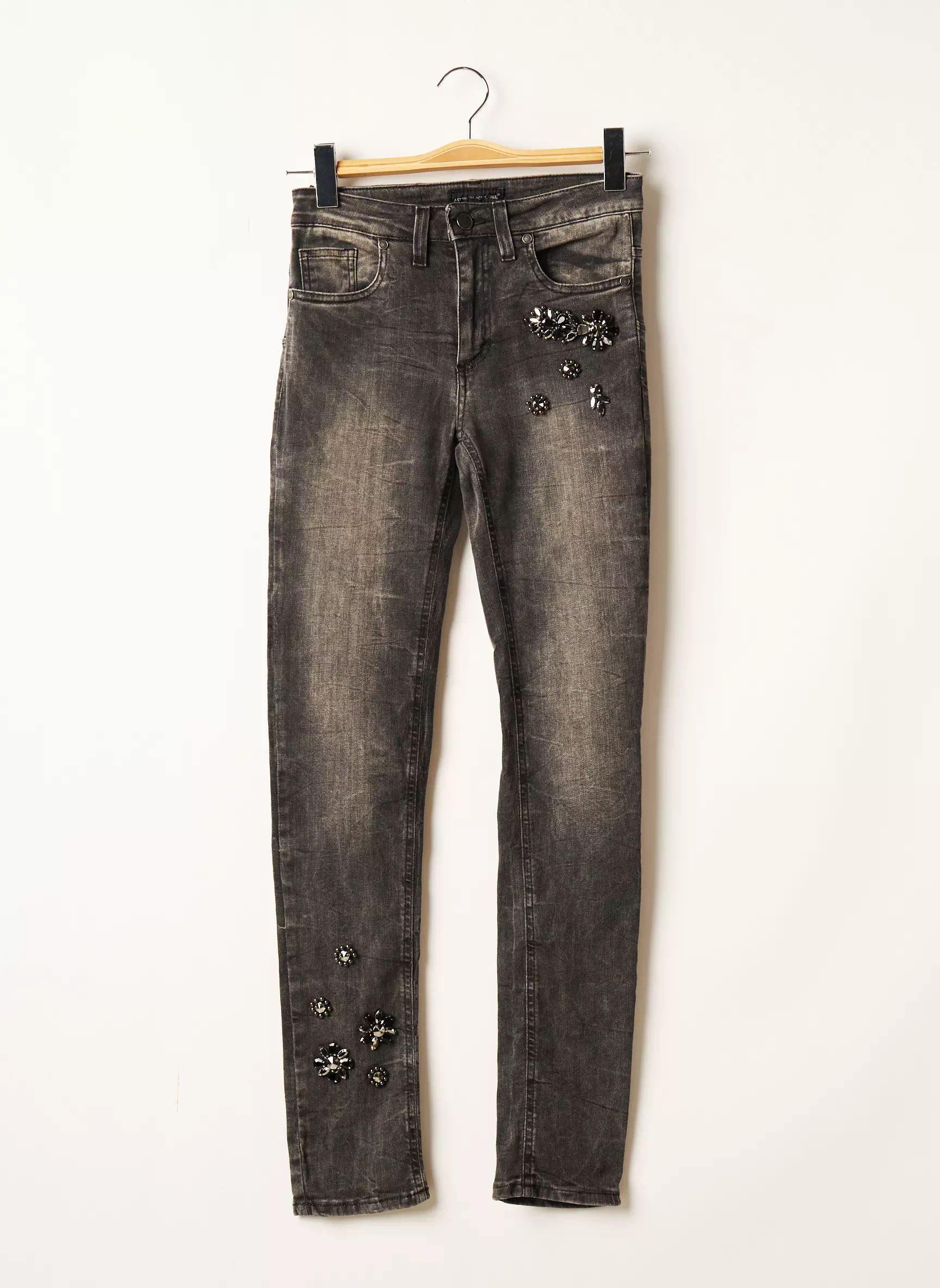 Black Label Jeans Coupe Slim Femme couleur gris