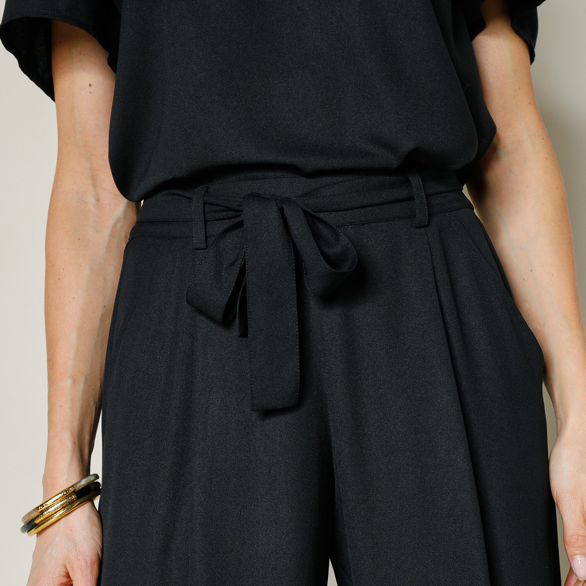 Pantalon uni large et fluide