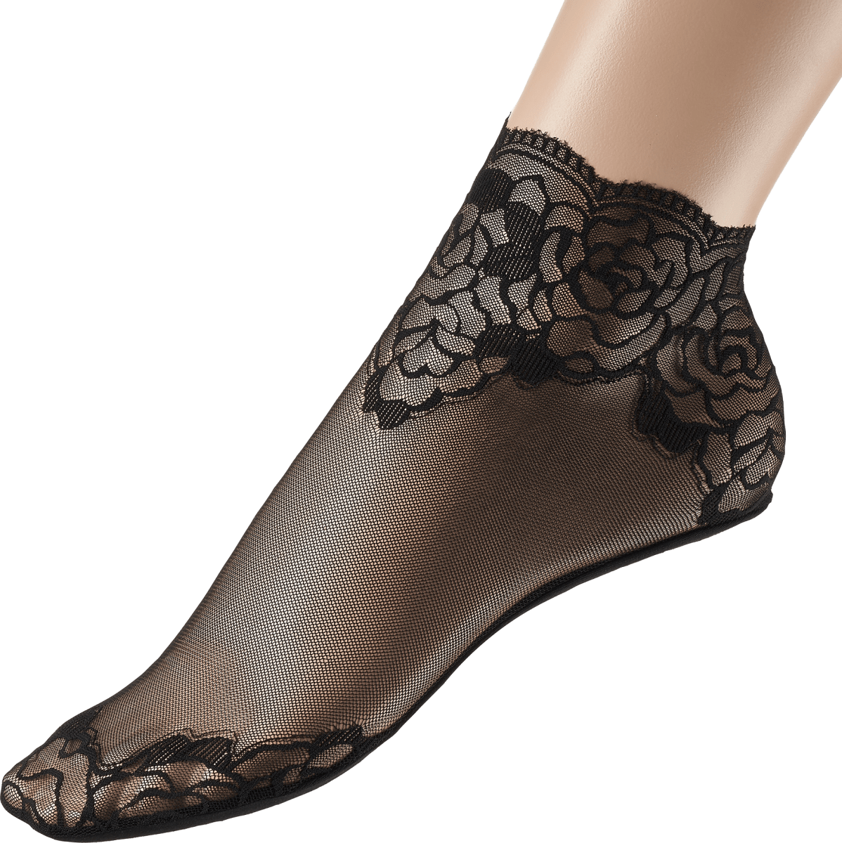 Socken mit Spitze schwarz Gr. 39-42, 1 St